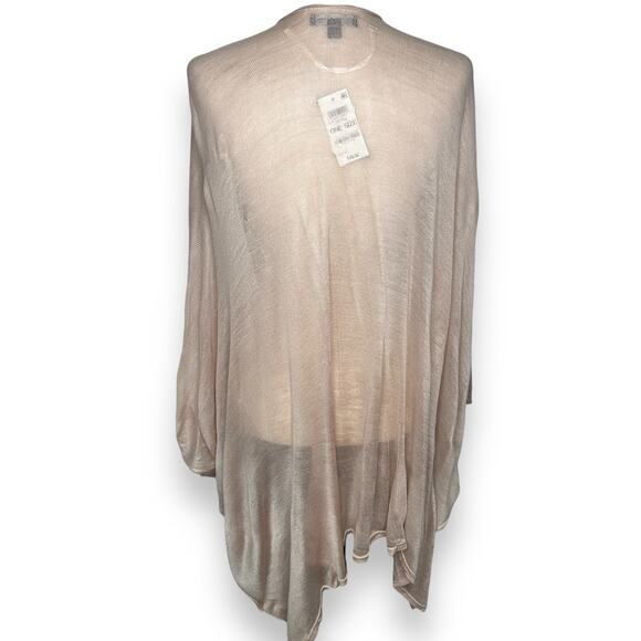 NWT INC International Concepts Knit Kimono Light Pink Blush Open Cardigan Wrap - Picture 5 of 10